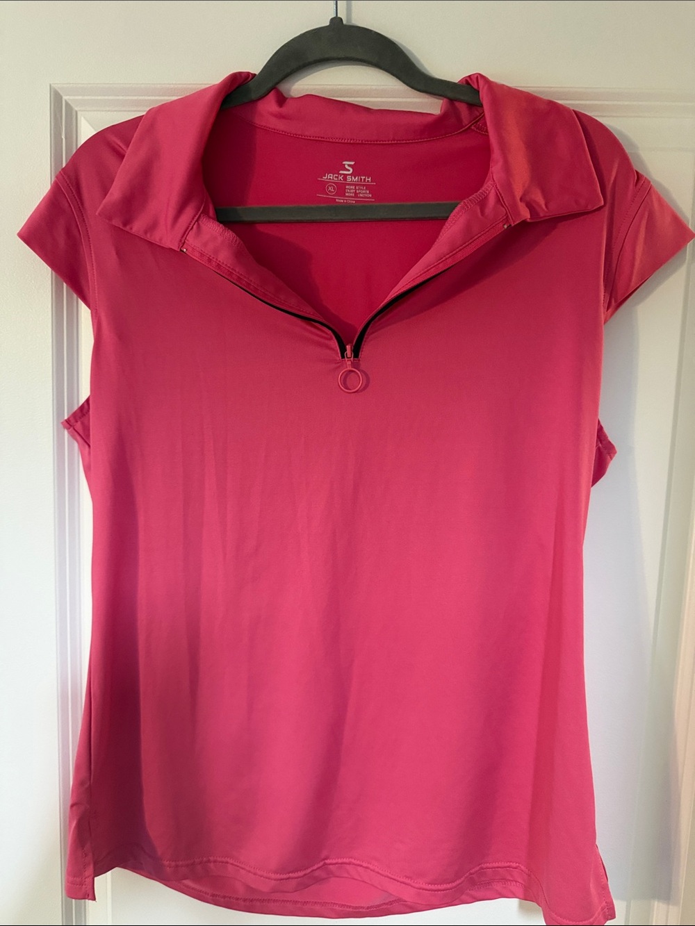 Jack Smith Women's Hot Pink Short-Sleeve Zip Polo Tee